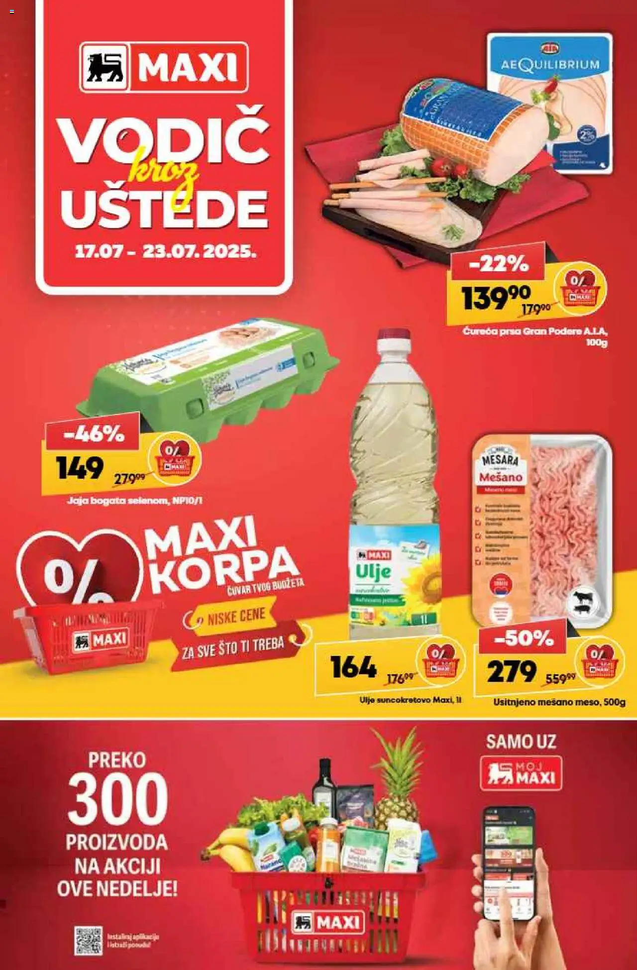 Maxi katalog važi od 17.07.2025 - stranica 1 - Sto, Korpa, Jaja, Ulje, Ćureća prsa