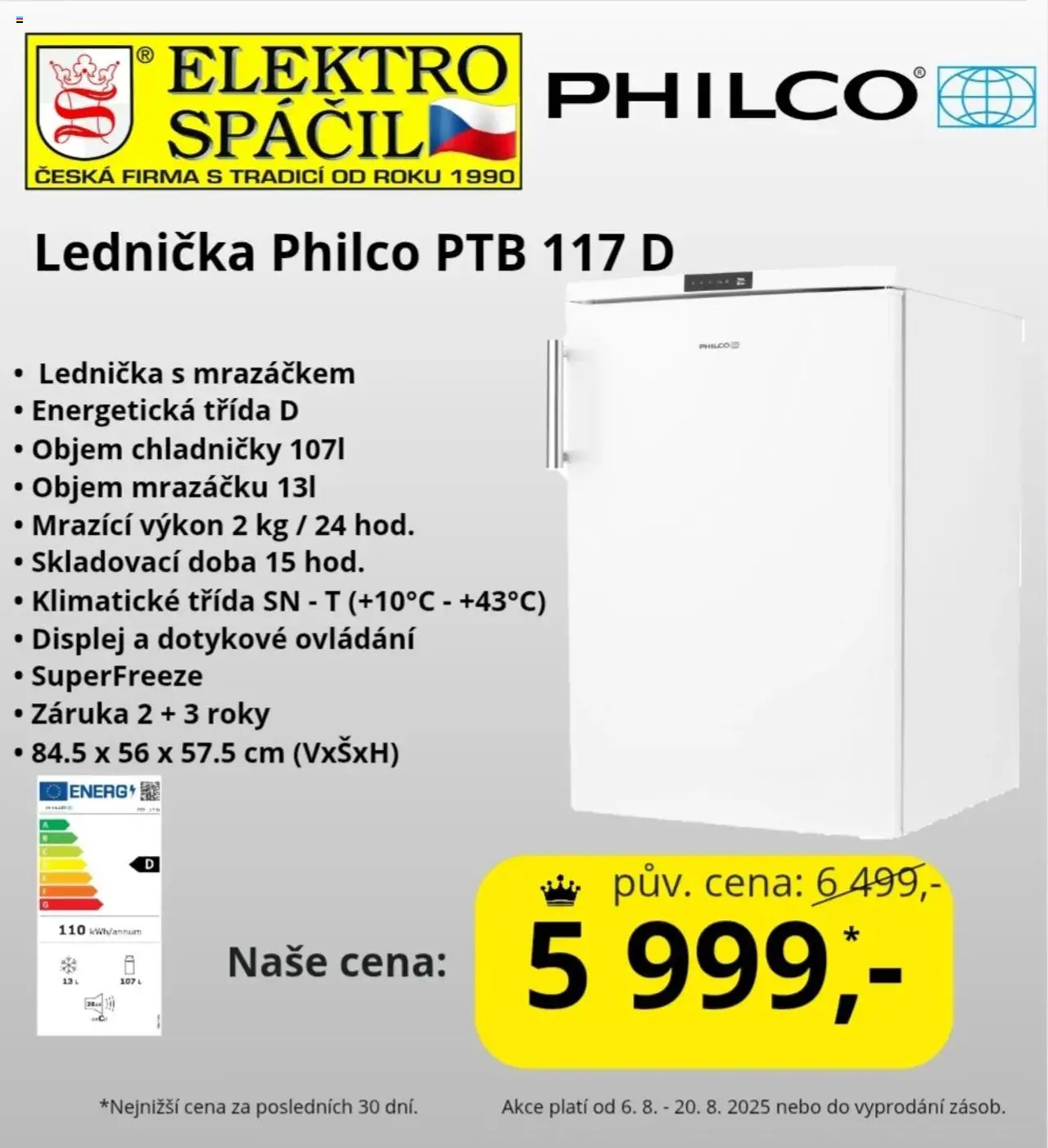  Elektro Spáčil Leták - Slevy (06.08.2025 - 20.08.2025) - Elektro