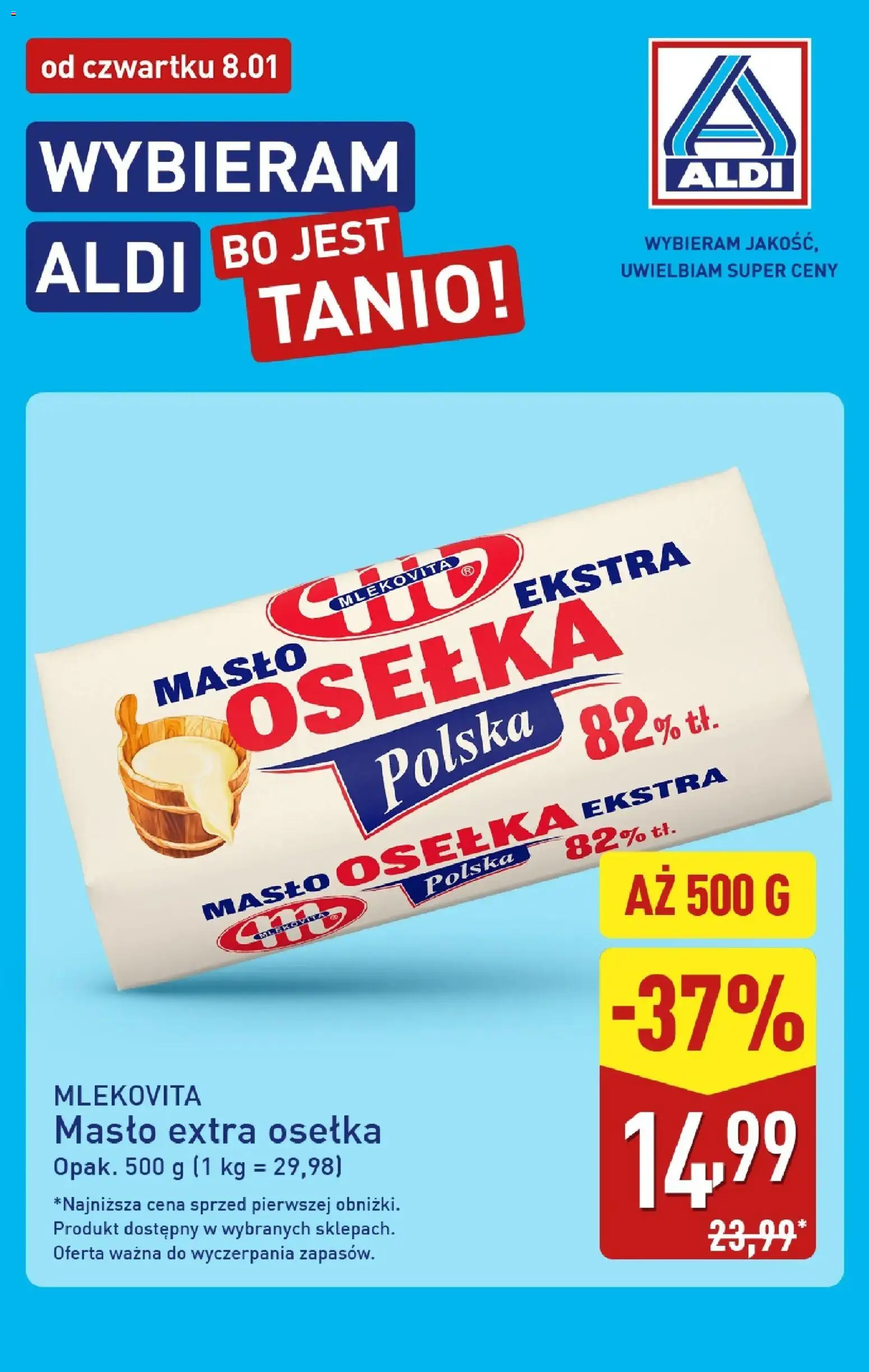 Pogląd gazetki "Masło" ze sklepu Aldi ważnej od 08.01.2026