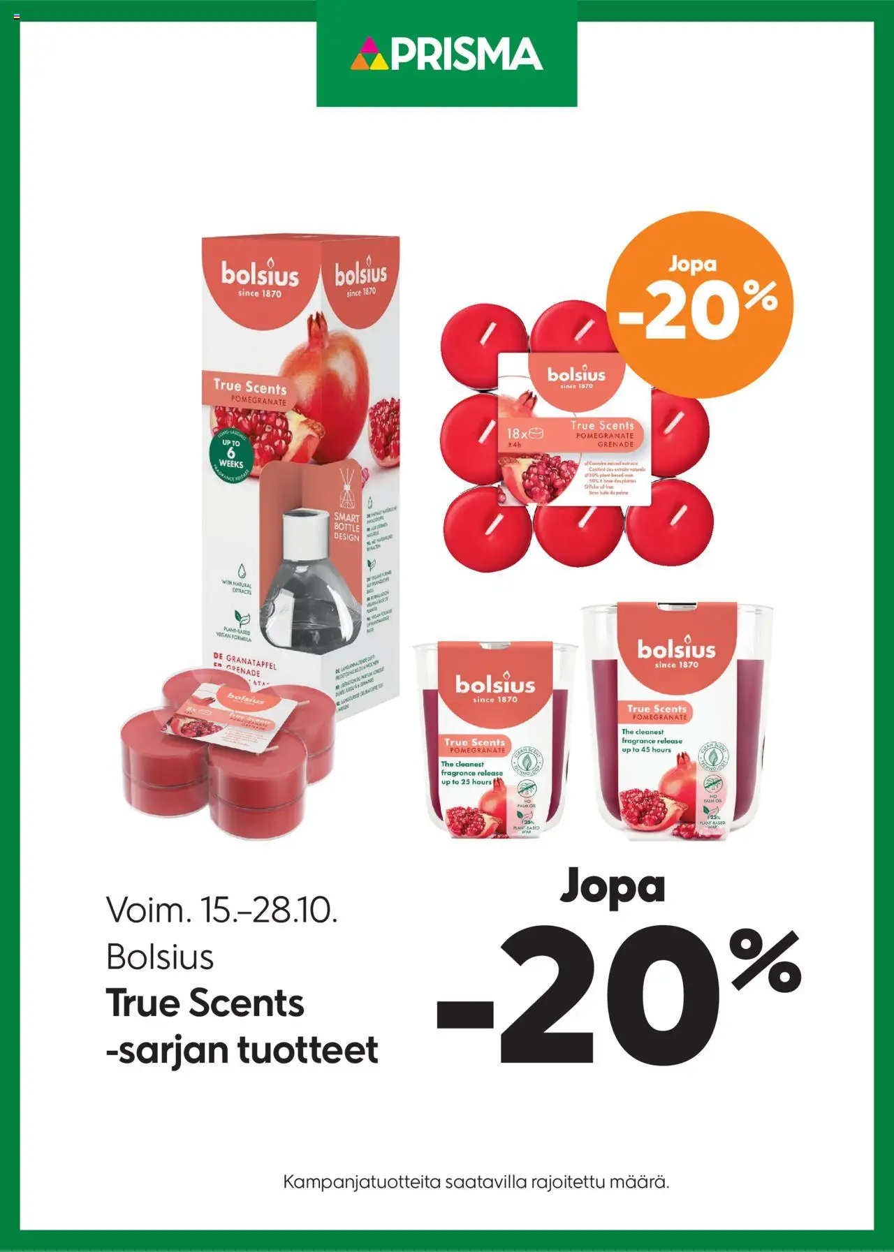 Prisma-kaupan Tarjoukset Bolsius voimassa 15/10/2025 - Sivulla 1