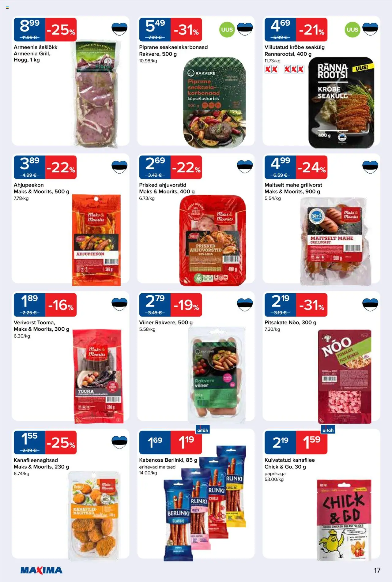 Maxima kliendilehe eelvaade alates 2025.10.21