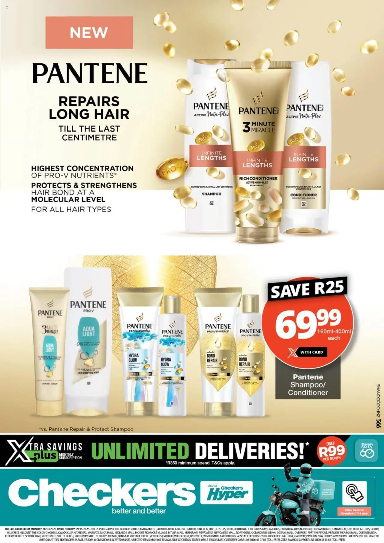 Checkers Kwazulu Natal - Pantene Promotion 20/10 - 09/11/2025 >> Catalogue