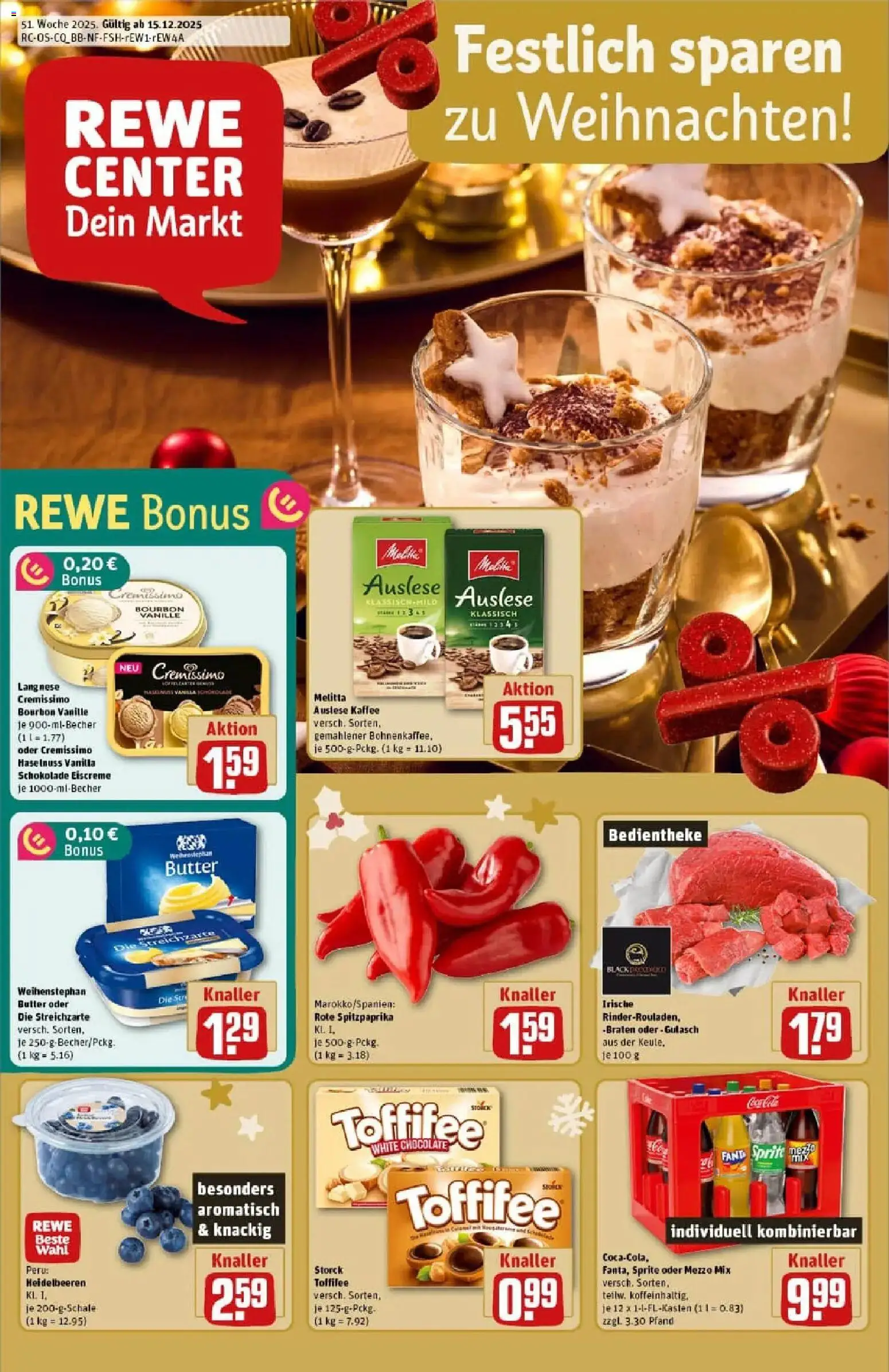 Vorschau von dem Prospekt des Geschäftes Rewe, gültig ab dem 15.12.2025