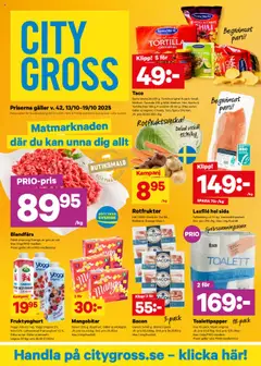 Förhandsgranska reklamblad Aktuella reklamblad City Gross från butik City Gross gäller från 13/10/2025