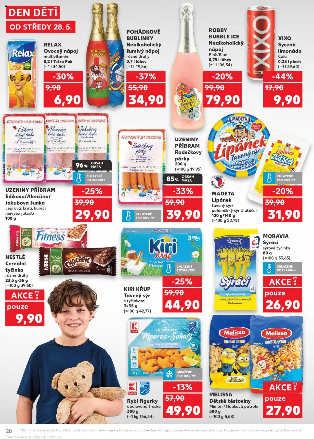  KAUFLAND Leták (28.05.2025) příští týden - strana 28 - Těstoviny, Cola, Párky, Sýrové tyčinky, Figurky, Tyčinky, Uzeniny, Limonáda