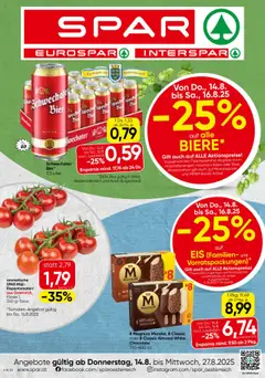 Vorschau der Angebote: Spar Wien gültig ab 14.08.2025