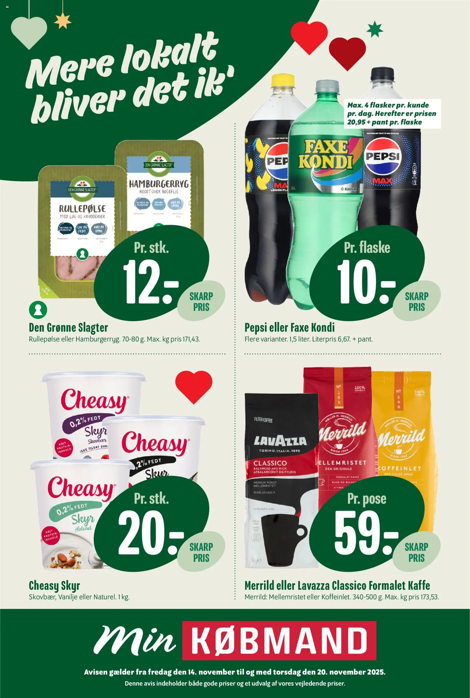 Eksempel på tilbudsavis Tilbudsavis fra butik Min Købmand gyldig fra 14/11/2025