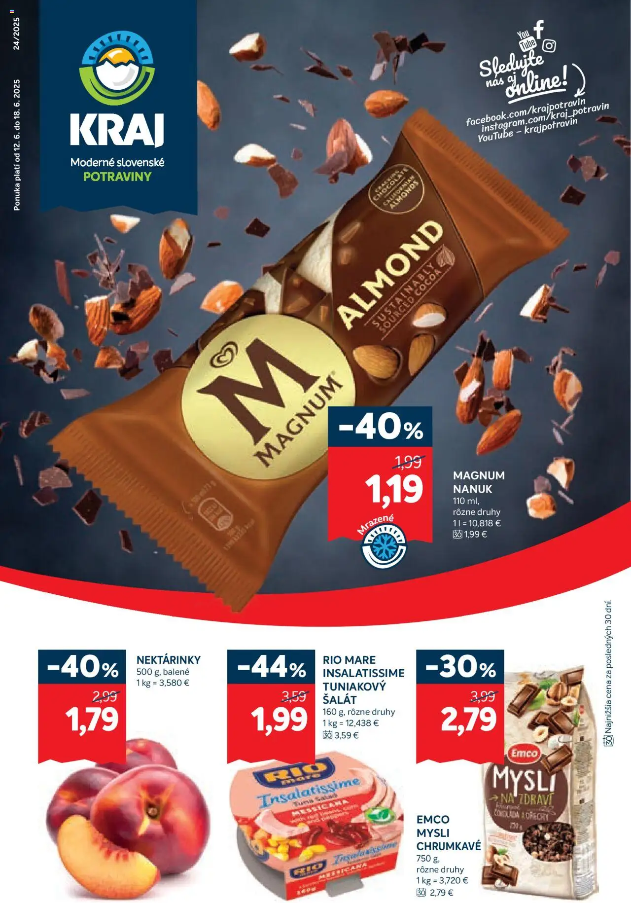 Kraj Leták (12.06. - 18.06.2025) - Akčná ponuka - Šalát, Nanuk, Magnum, Rio Mare