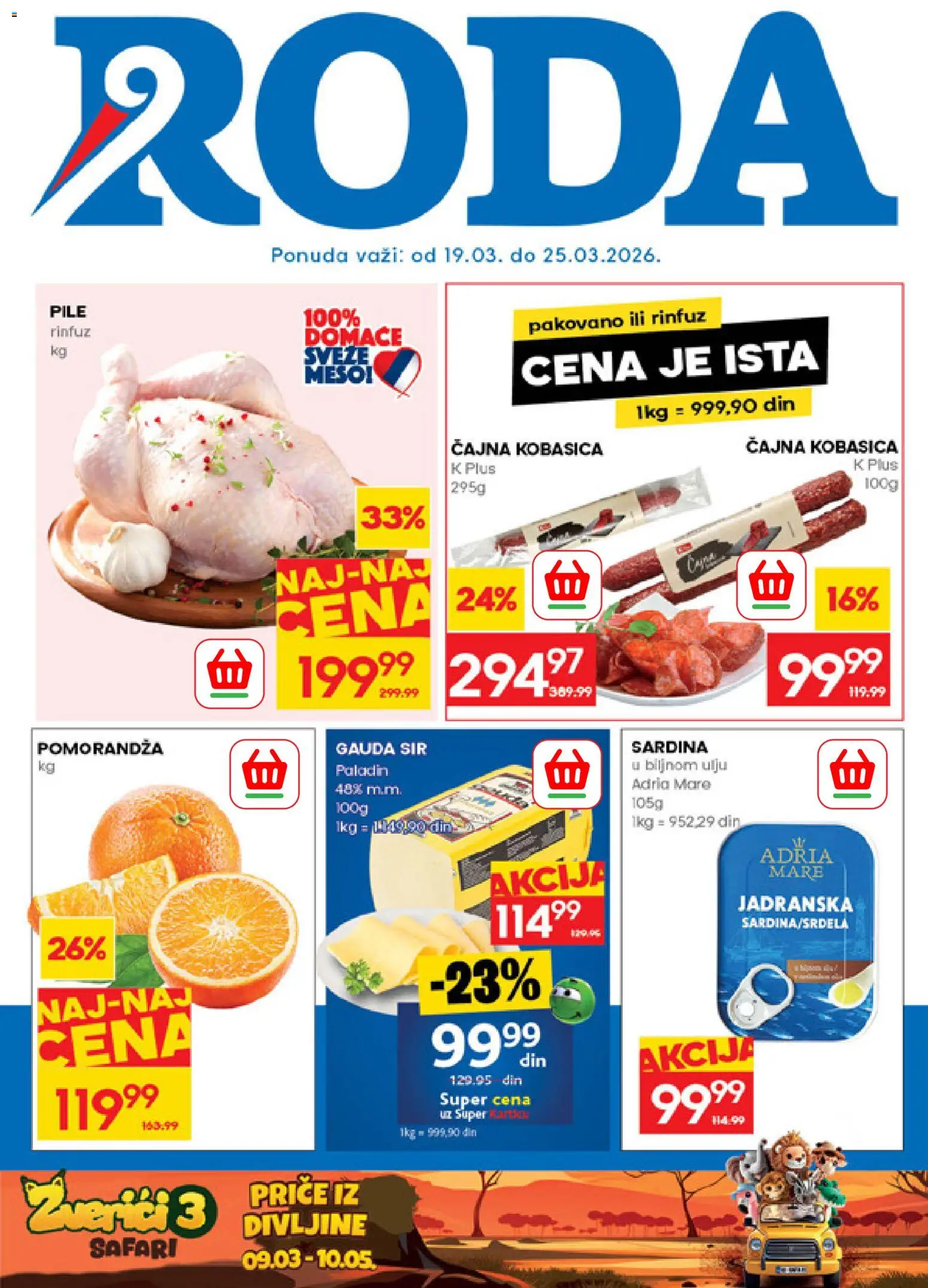 Pregled Roda kataloga - važi od 19.03.2026