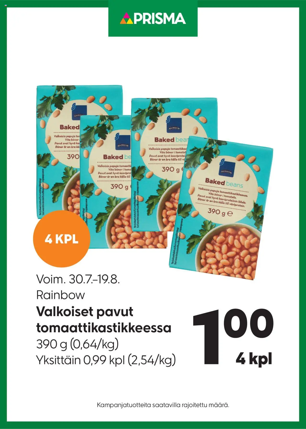 Prisma-kaupan Tarjoukset pavut voimassa 30/07/2025 - Sivulla 1