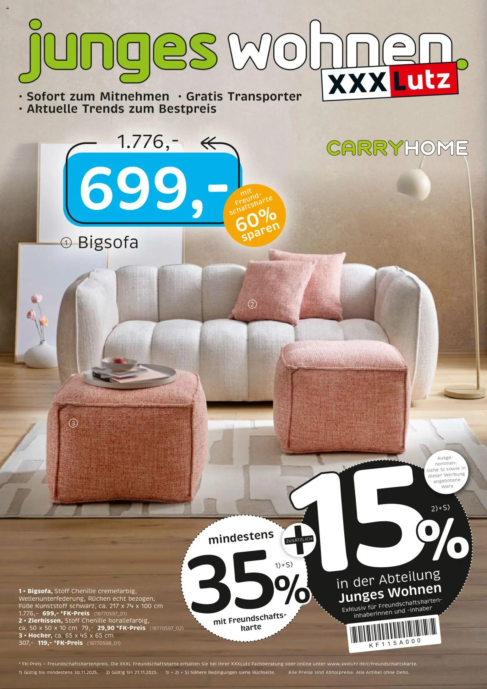 Vorschau von dem Prospekt des Geschäftes XXXL Lutz, gültig ab dem 16.11.2025 - Bigsofa