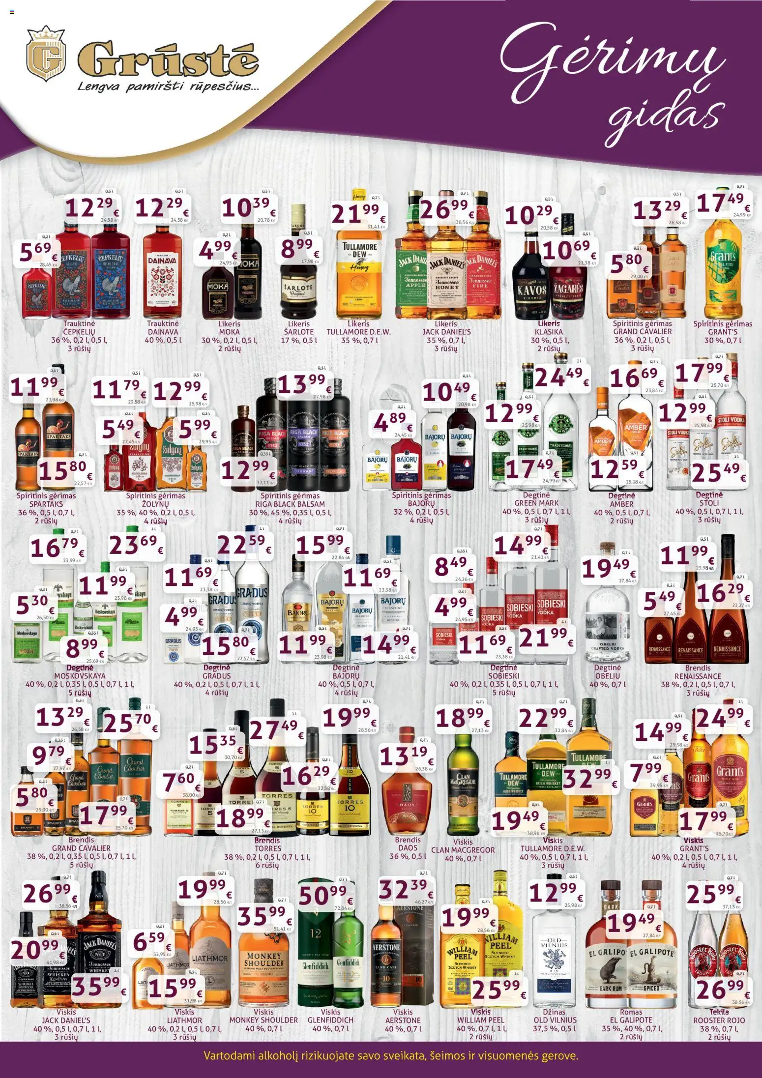 GRUSTE parduotuvės leidinio Leidinys - Gėrimų gidas galiojančio nuo 2026.01.02 peržiūra