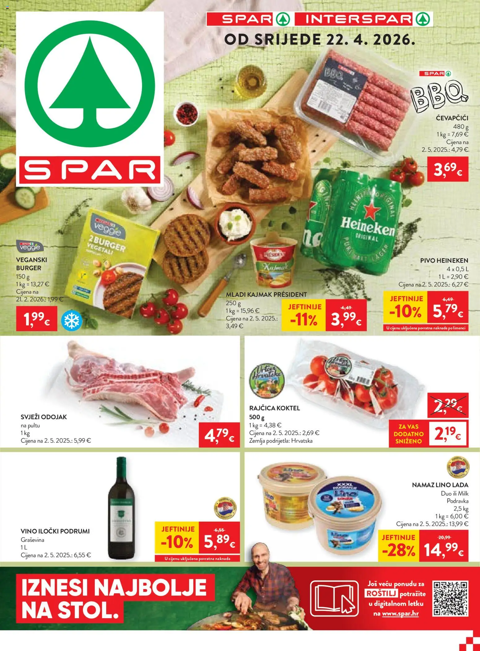 Pregled letka Spar Katalog trgovine Spar vrijedi od 22.04.2026