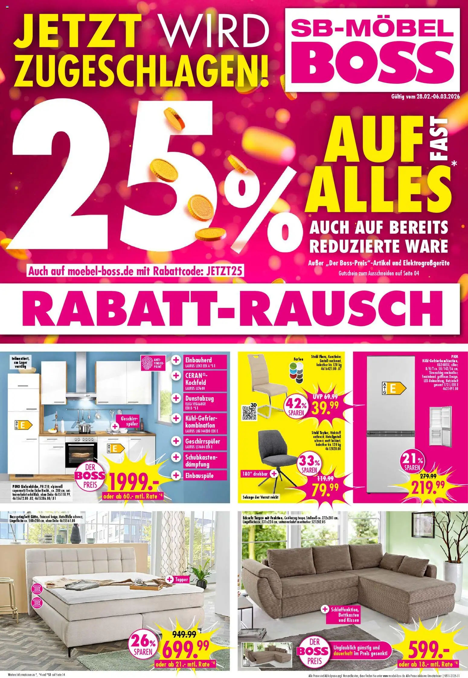 Vorschau von dem Prospekt des Geschäftes SB Möbel Boss, gültig ab dem 28.02.2026