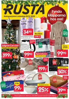Förhandsgranska reklamblad Aktuella reklamblad Rusta från butik Rusta gäller från 15/12/2025