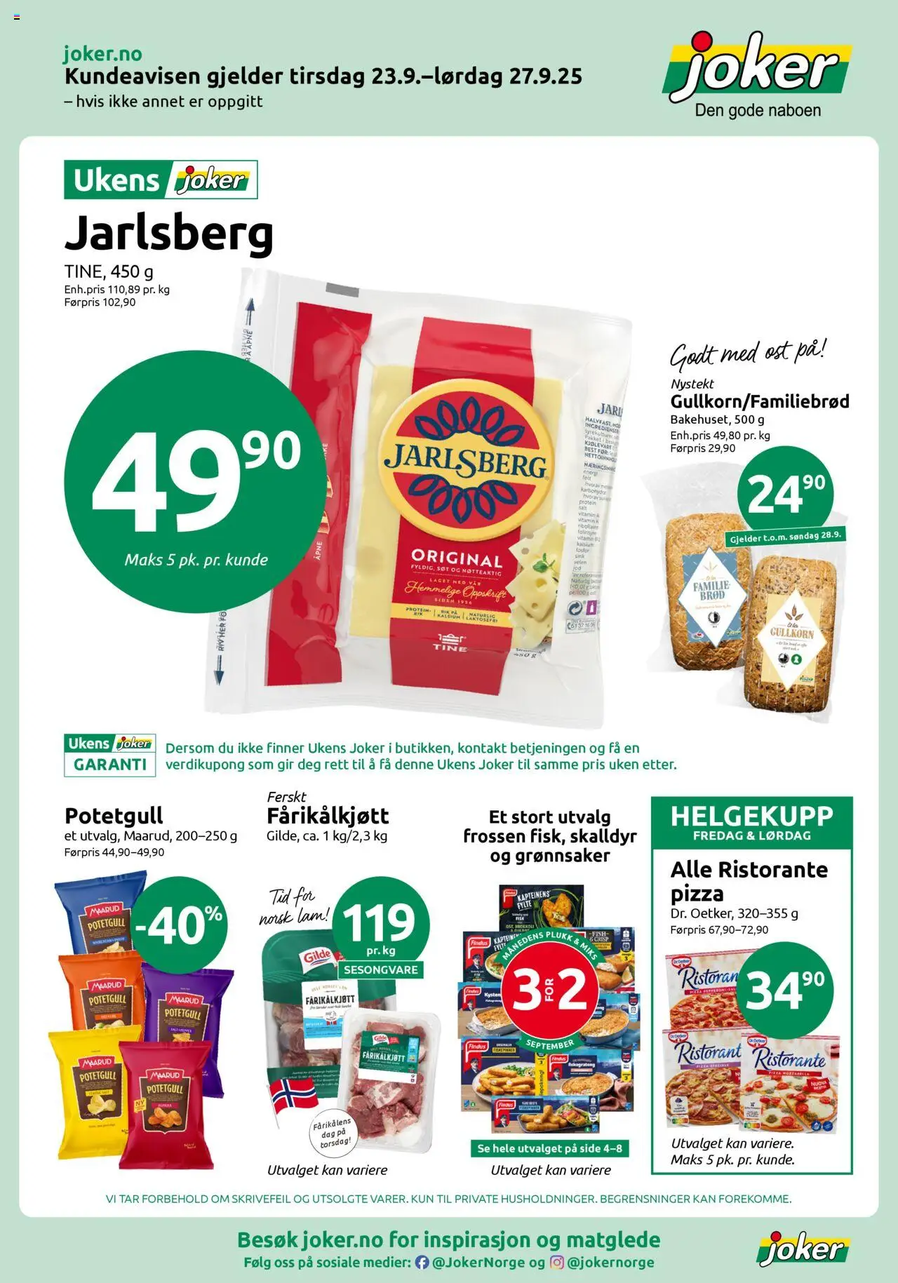 Kundeavis Joker gyldig fra 23/09/2025 - Sidenummer 1