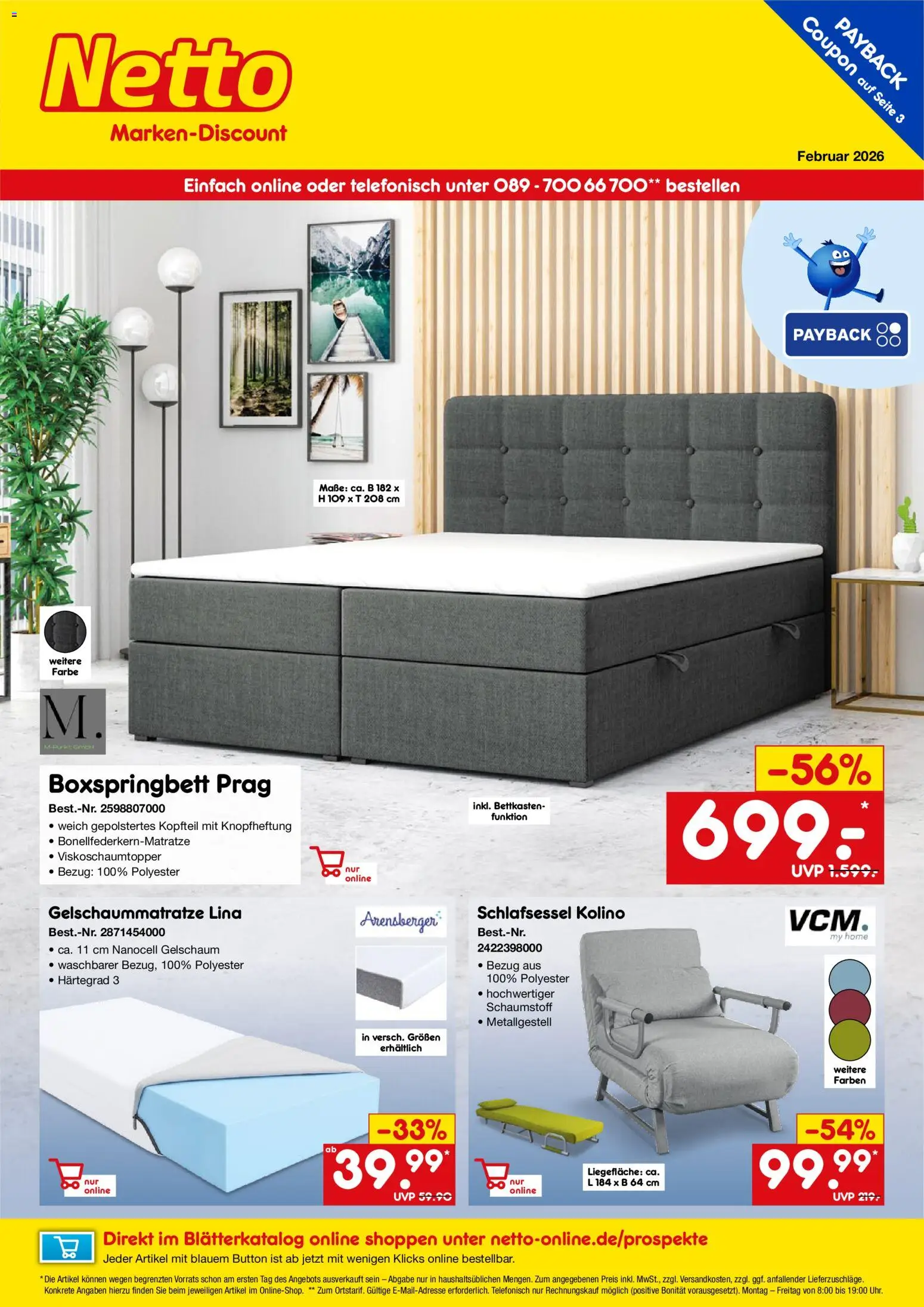 Vorschau von dem Prospekt des Geschäftes Netto Marken-Discount, gültig ab dem 01.02.2026 - Boxspringbett