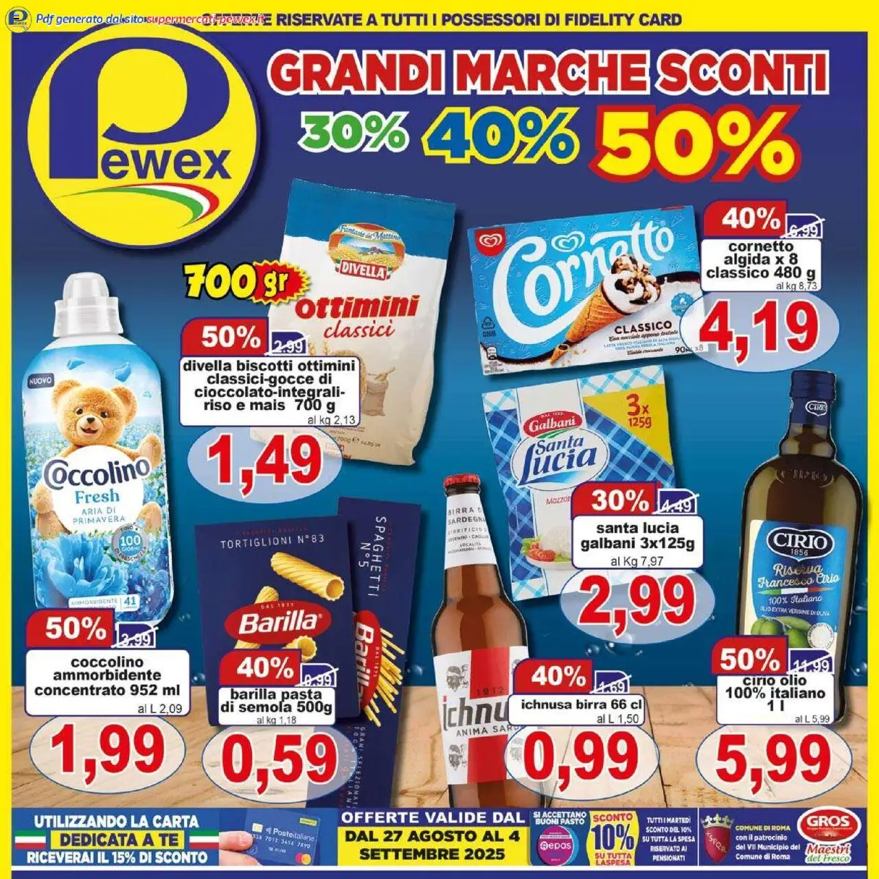 Volantino Pewex valido da 27/08/2025 numero di pagina 1