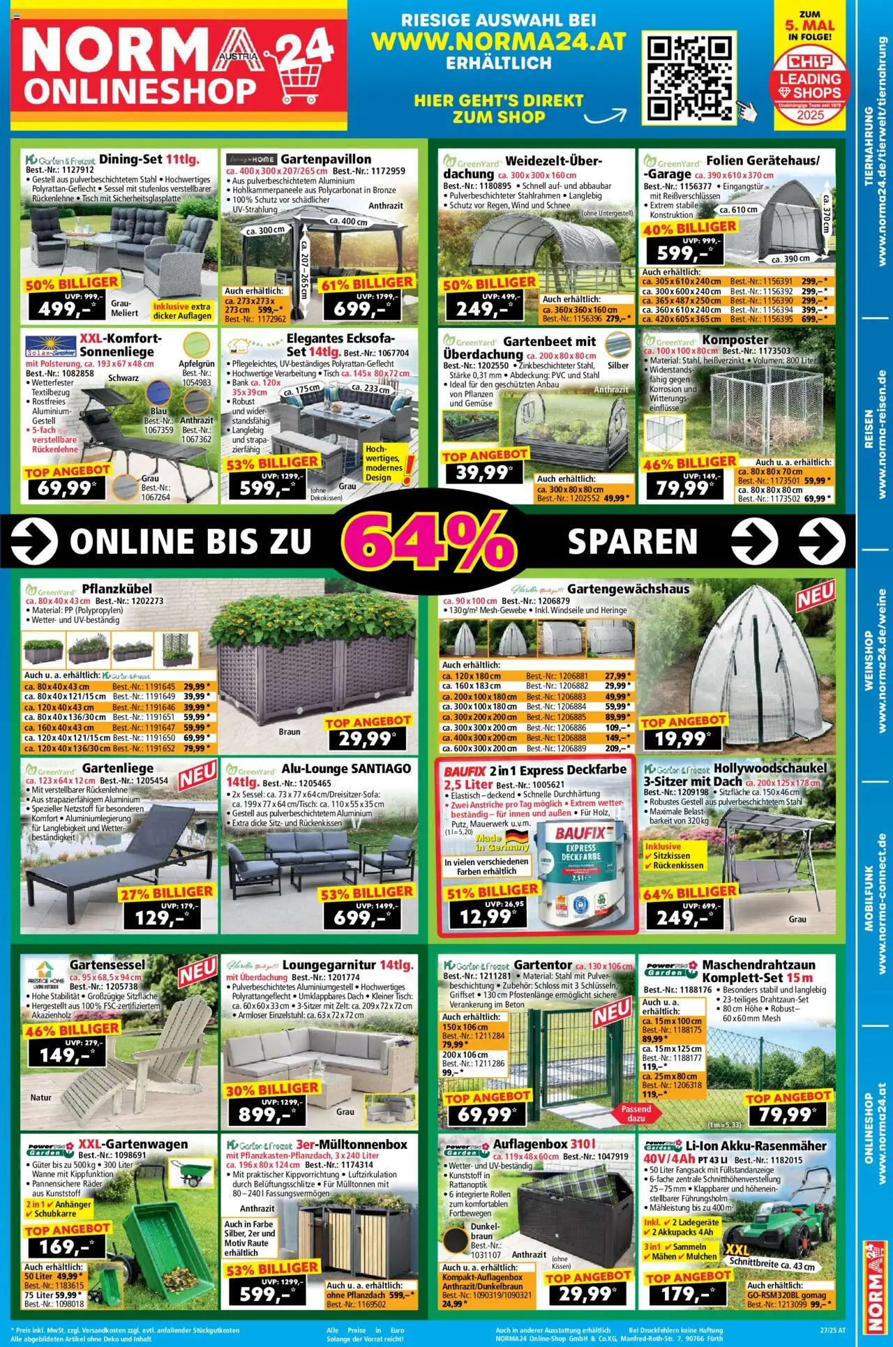  Norma Online Shop ab (01.07.2025 - 07.07.2025) - Seite 1 - Gemüse, Kissen, Sessel, Tisch