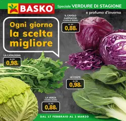 Anteprima dell'opuscolo Volantino Verdure di Stagione dal negozio Basko valido da 17/02/2026