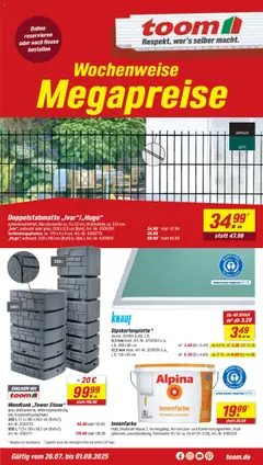 Vorschau von dem Prospekt des Geschäftes Toom Baumarkt, gültig ab dem 26.07.2025