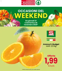 Anteprima dell'opuscolo Volantino Weekend dal negozio Despar valido da 27/11/2025