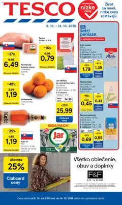Náhľad Tesco letáku platného od 08.10.2025