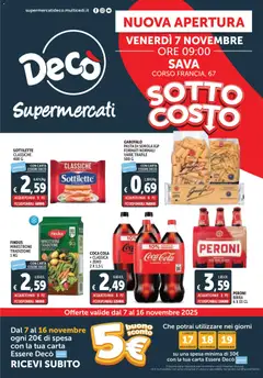 Anteprima dell'opuscolo Volantino Nuova Apertura Sava dal negozio Decò valido da 07/11/2025
