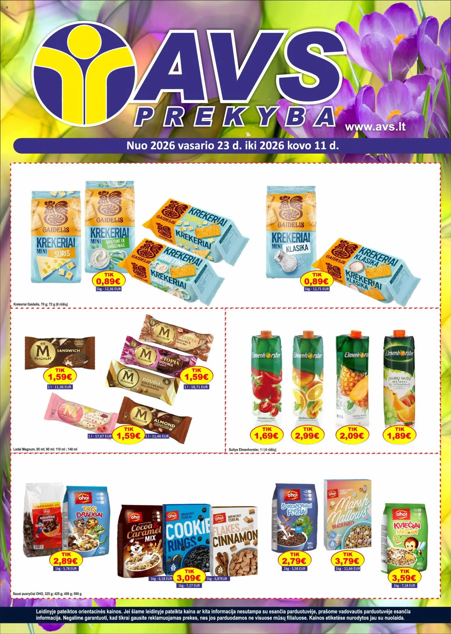 AVS parduotuvės leidinio Leidinys galiojančio nuo 2026.02.23 peržiūra