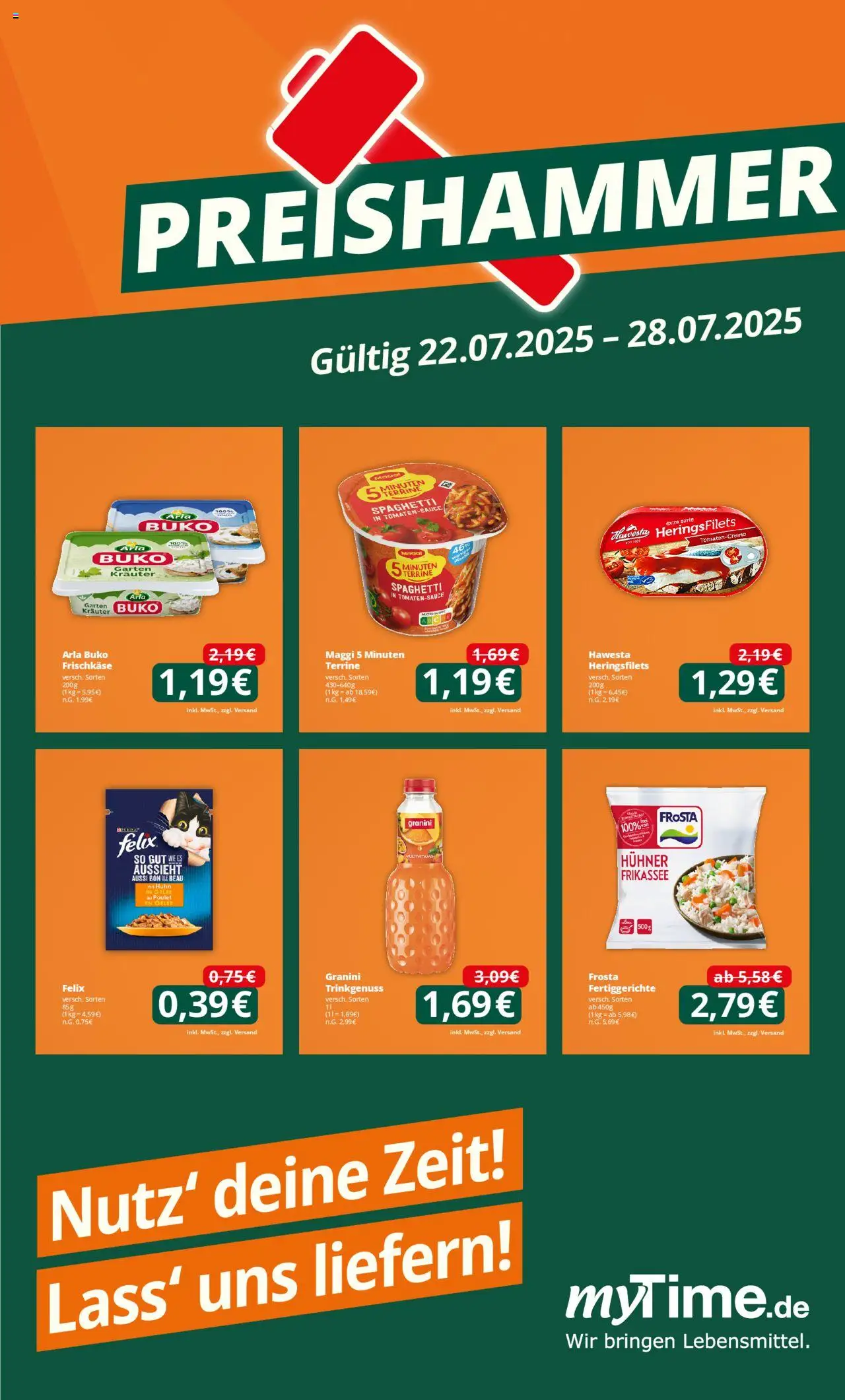 Famila Nordwest Preishammer (vom 22.07.2025 - 28.07.2025) - Spaghetti, Maggi, Frosta, Fertiggerichte, Granini, Arla buko, Frischkase