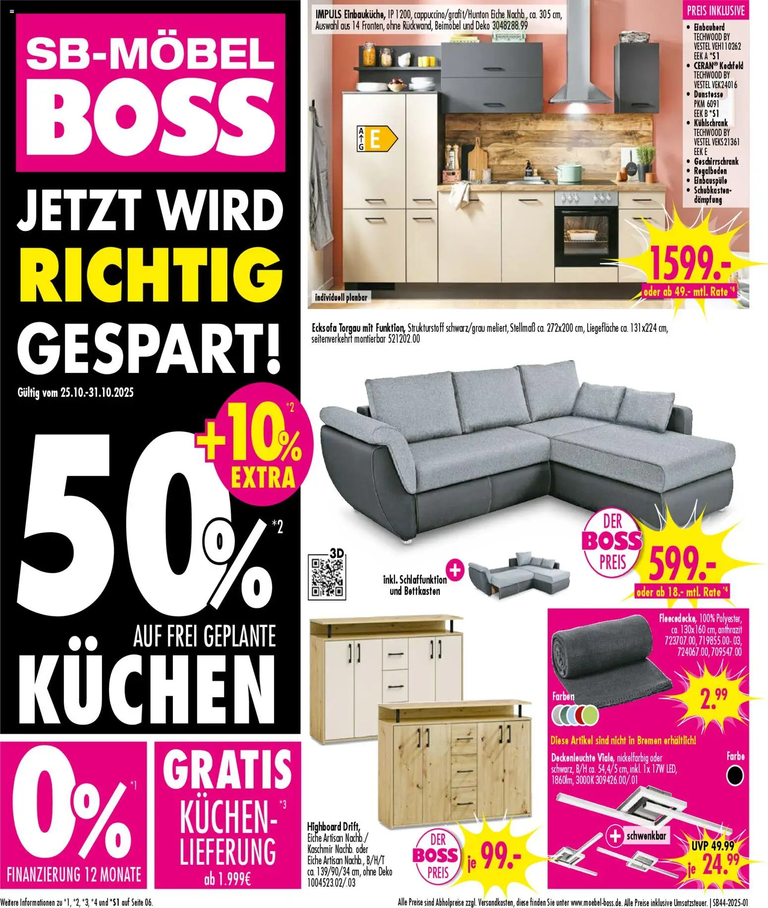 SB Möbel Boss Prospekt (vom 25.10.2025 - 31.10.2025)