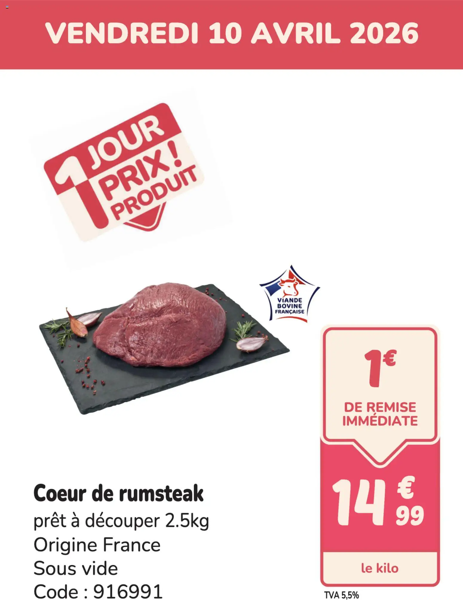 Prévisualisation de Promocash PROMO rumsteak du magasin Promocash formulaire valide 10/04/2026 - Viande, Rumsteak, Viande bovine