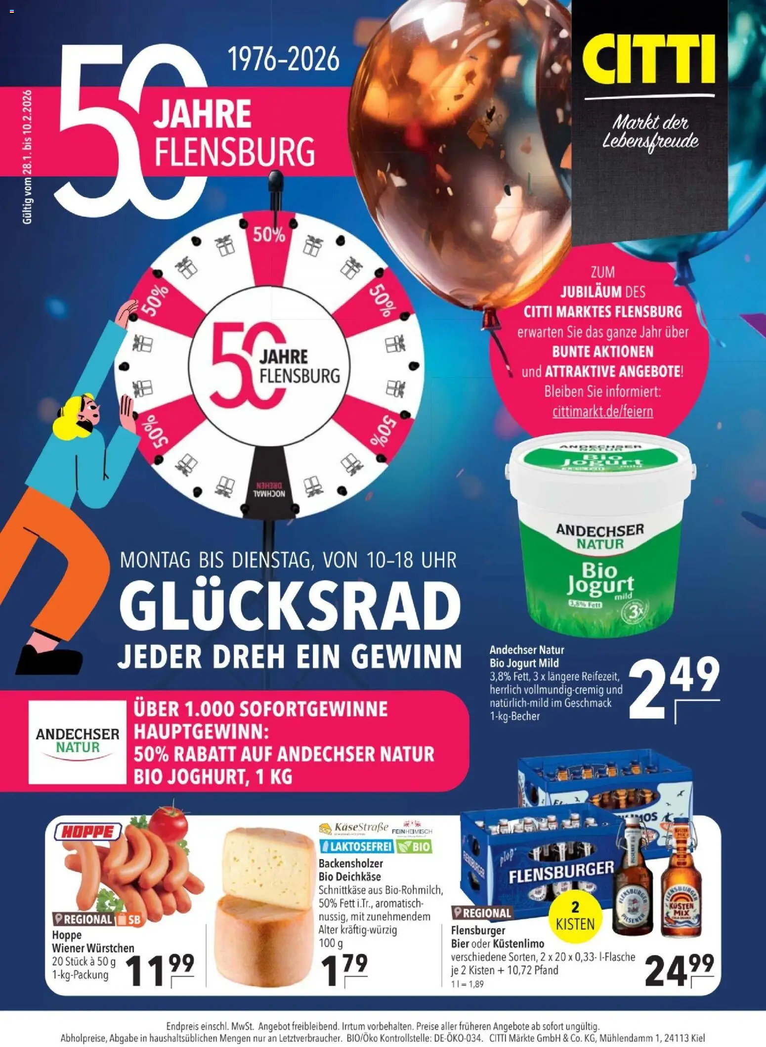 Eksempel på tilbudsavis 50 år i Flensborg fra butik CITTI gyldig fra 28/01/2026