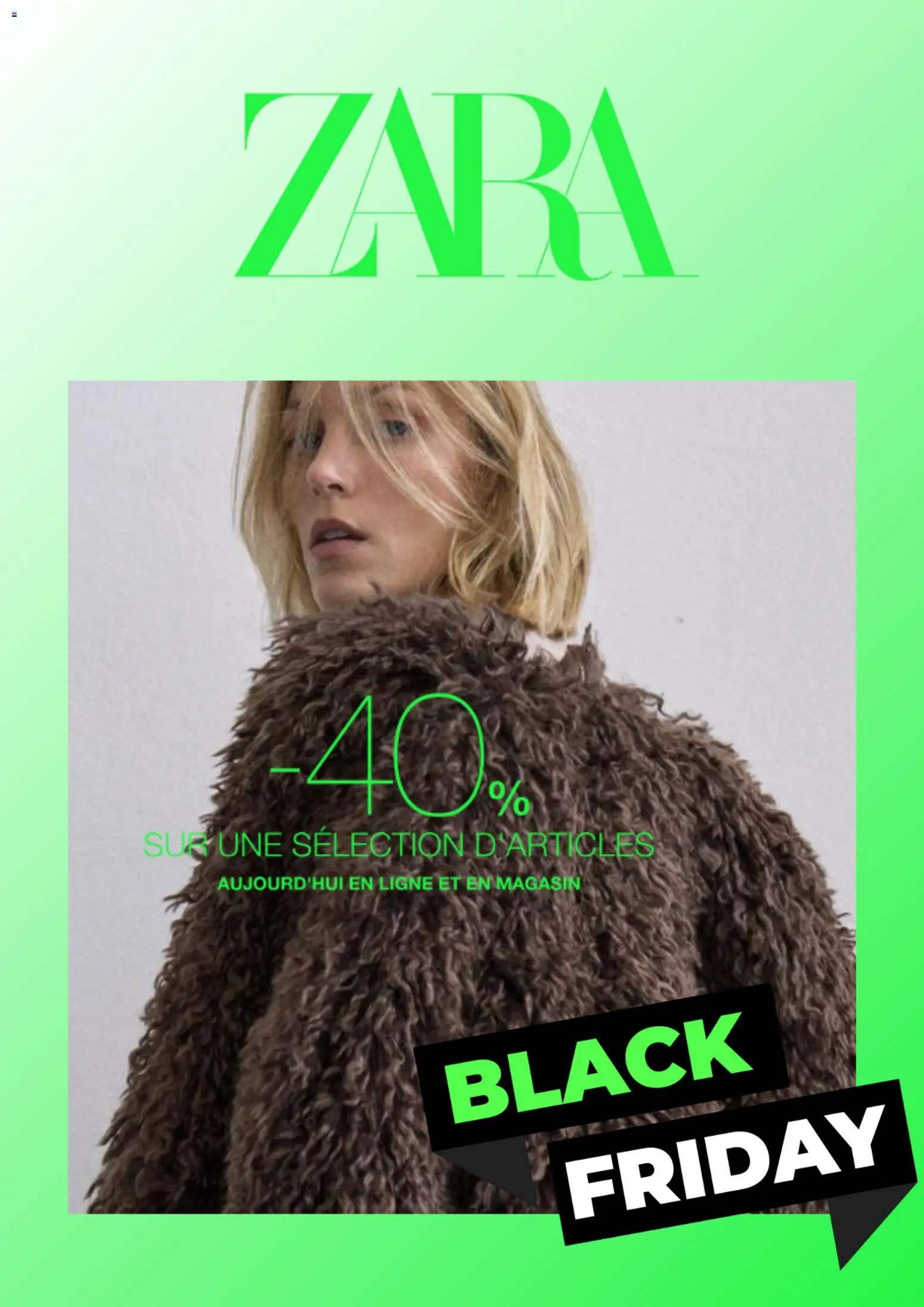 Voorbeeld van Black Friday van winkel Zara geldig vanaf 28/11/2025