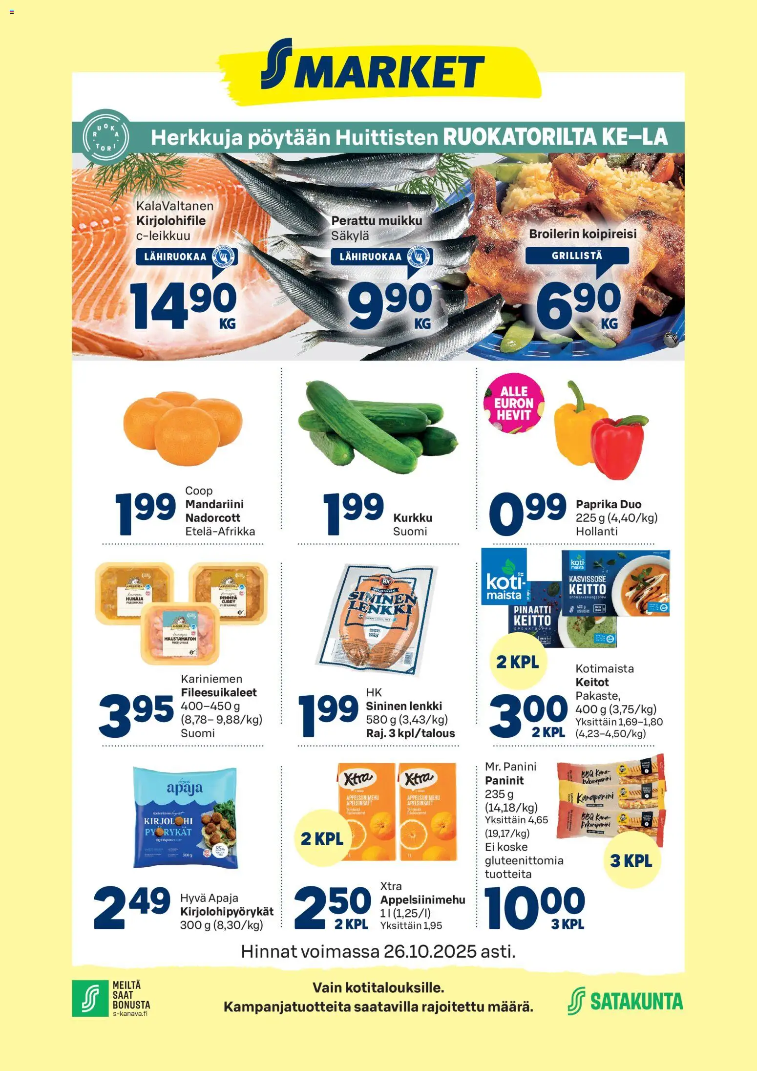 S-market-kaupan Huittinen voimassa 22/10/2025 - Sivulla 1