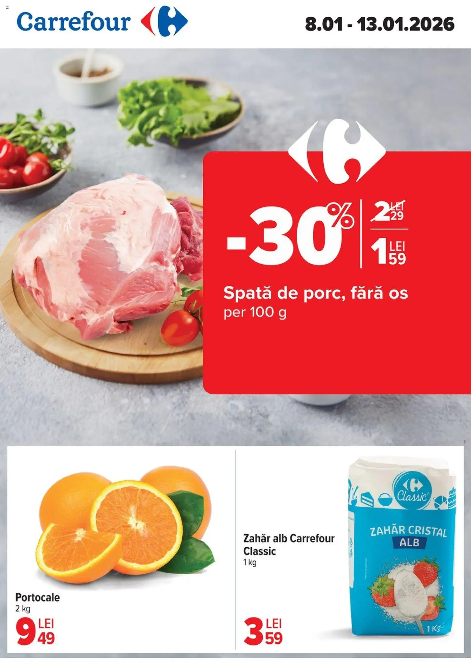Previzualizarea de cataloage: Carrefour Catalog nou valabil de la 08.01.2026 - Carrefour, Zahăr, Portocale