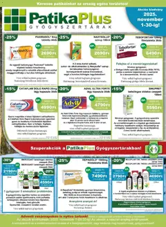 PatikaPlus - Akciós újság PatikaPlus megtekintése, amely érvényes 2025.11.01.-től