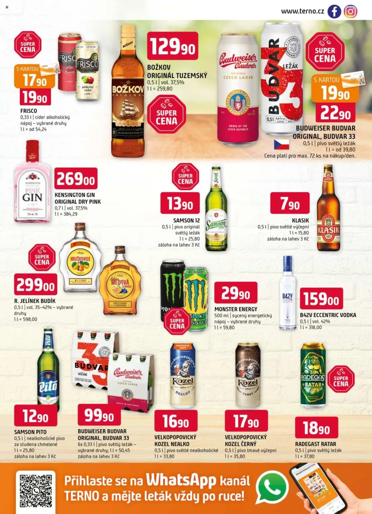  Terno Leták (04.06.2025 - 10.06.2025) - strana 13 - Pivo, Rum, Vodka, Frisco, Energetický nápoj, Nealkoholické pivo, Božkov originál, Kozel nealko