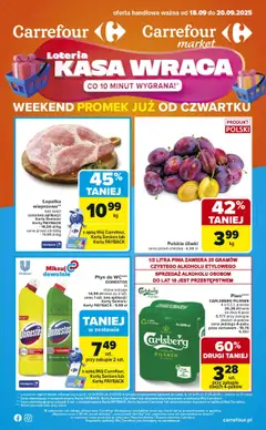 Pogląd gazetki "Weekend promek już od czwartku" ze sklepu Carrefour ważnej od 18.09.2025