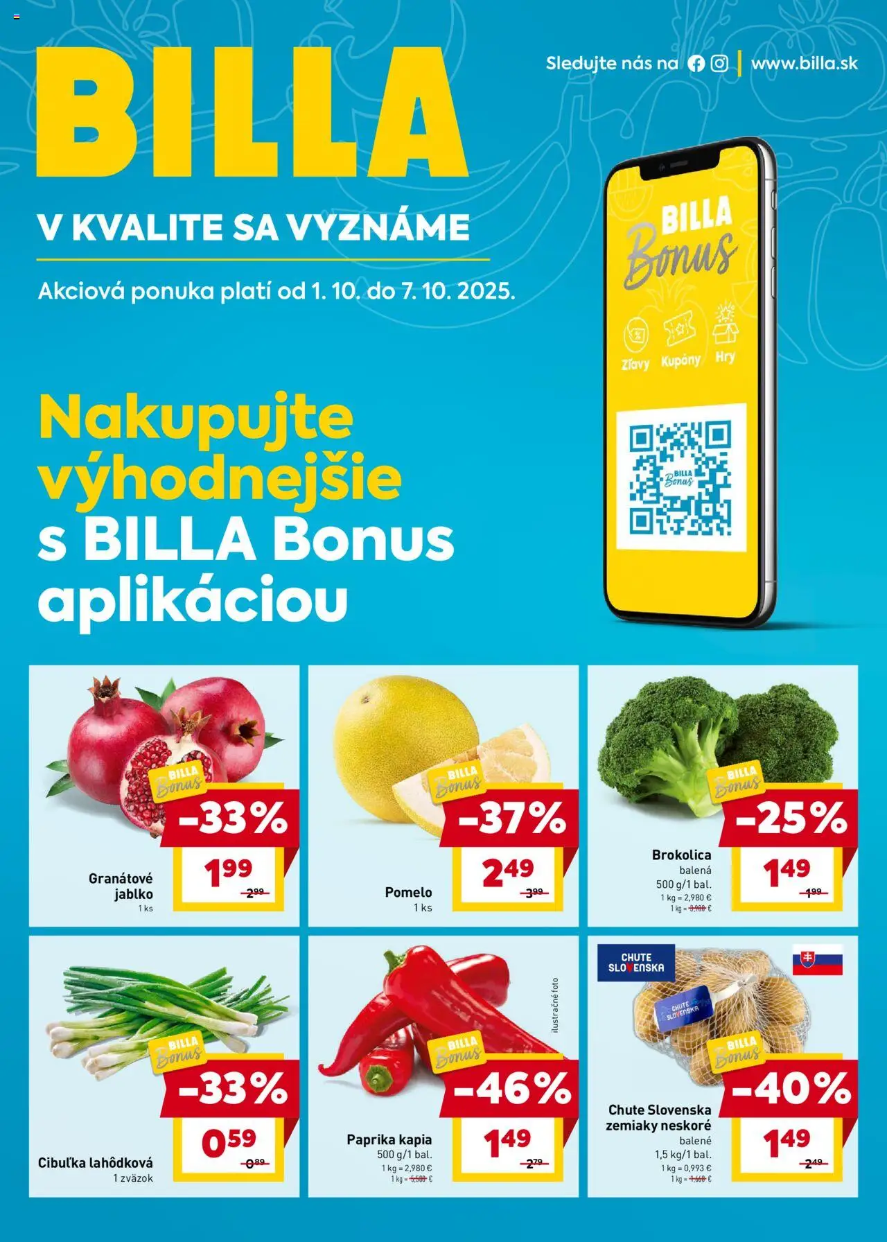 Billa leták od 01.10.2025 > Bonus online