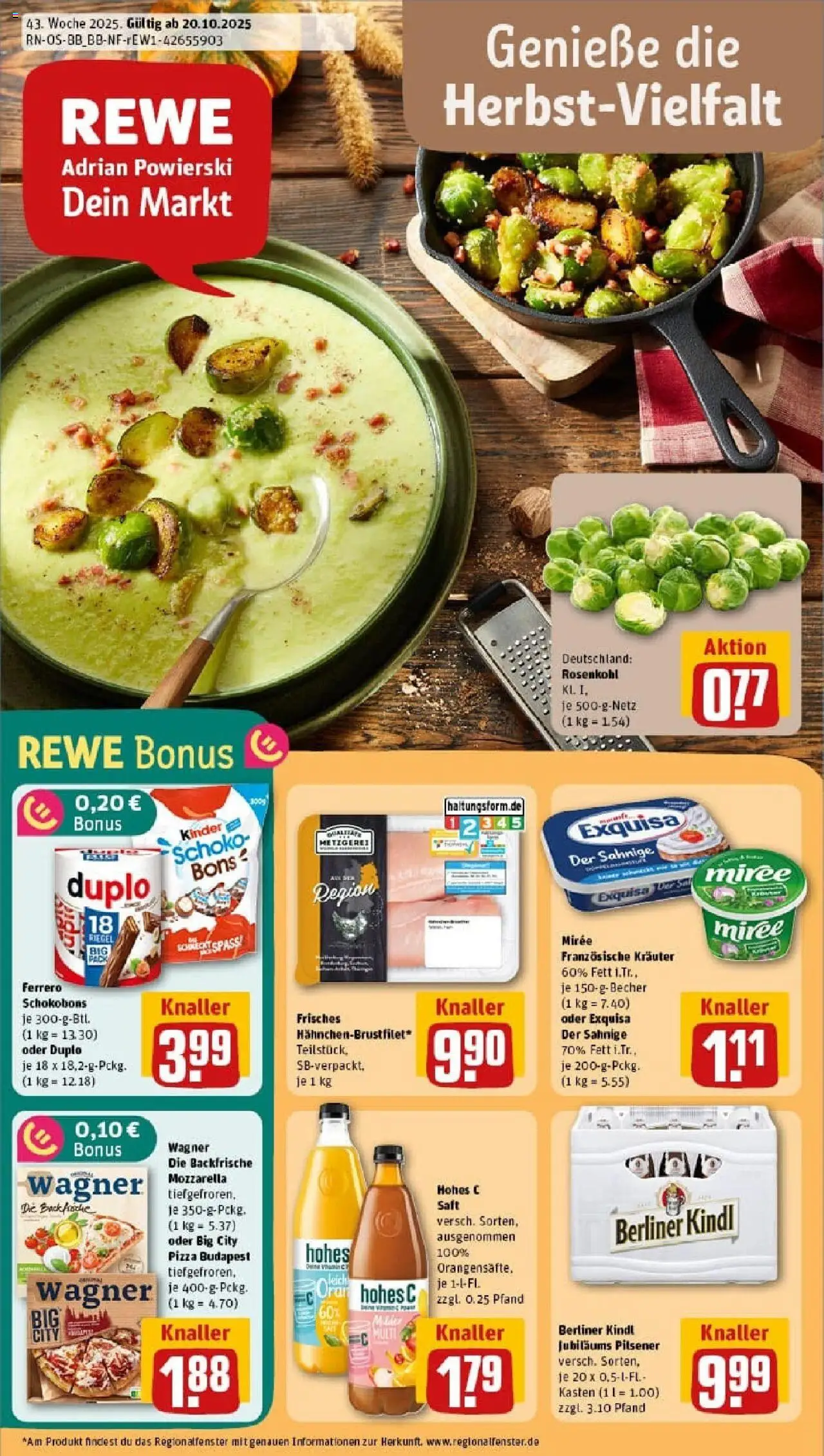REWE Prospekt ab 19.10.2025 nächste Woche - Prospekt Berlin / Britz	