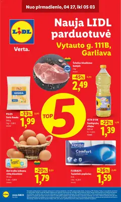 LIDL parduotuvės leidinio LIDL leidinys - Nauja parduotuvė Garliavoje galiojančio nuo 2026.04.27 peržiūra