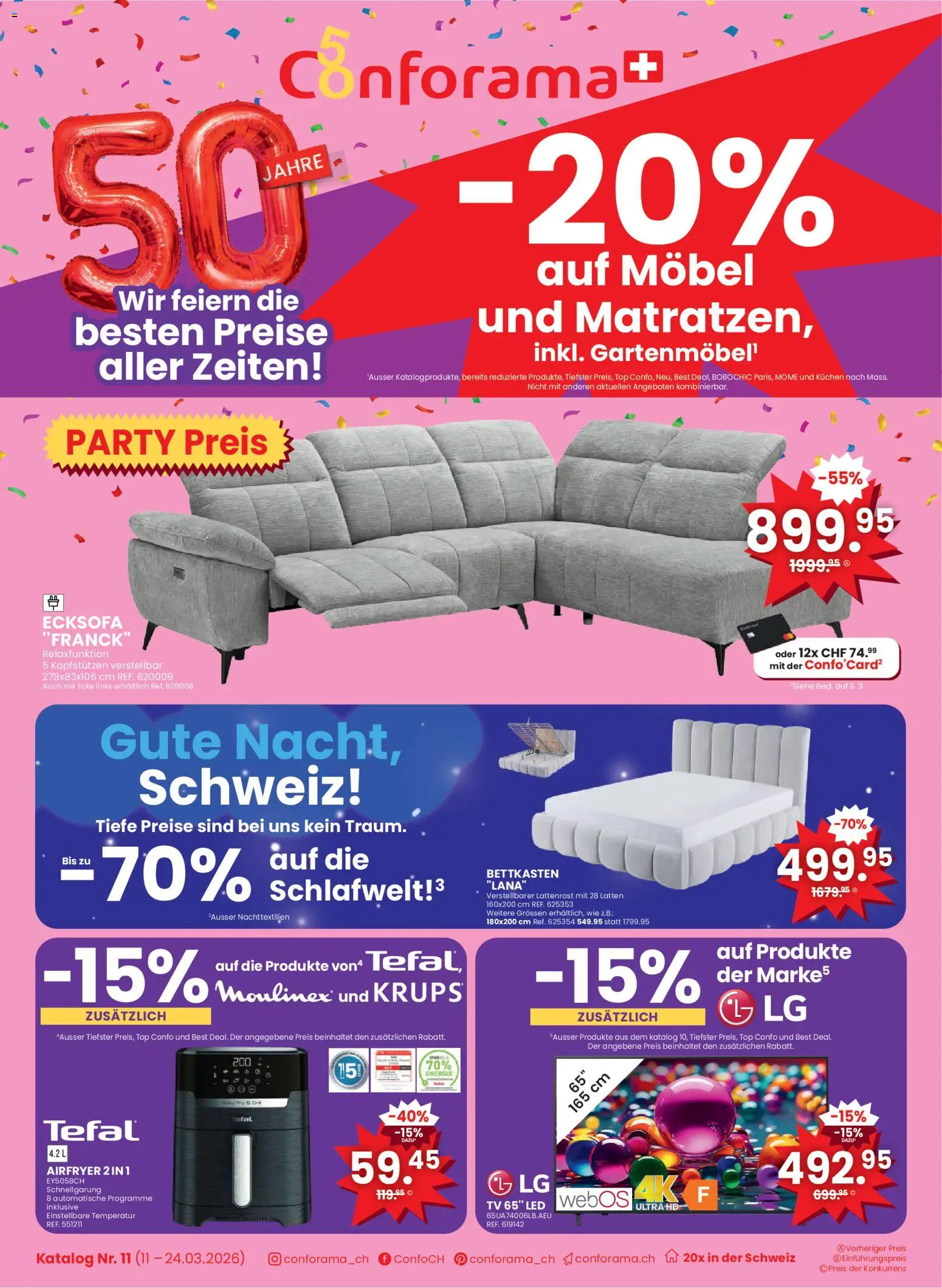 Vorschau des Merkblatts Conforama aktionen vom Shop Conforama gültig von 11.03.2026 bis 24.03.2026
