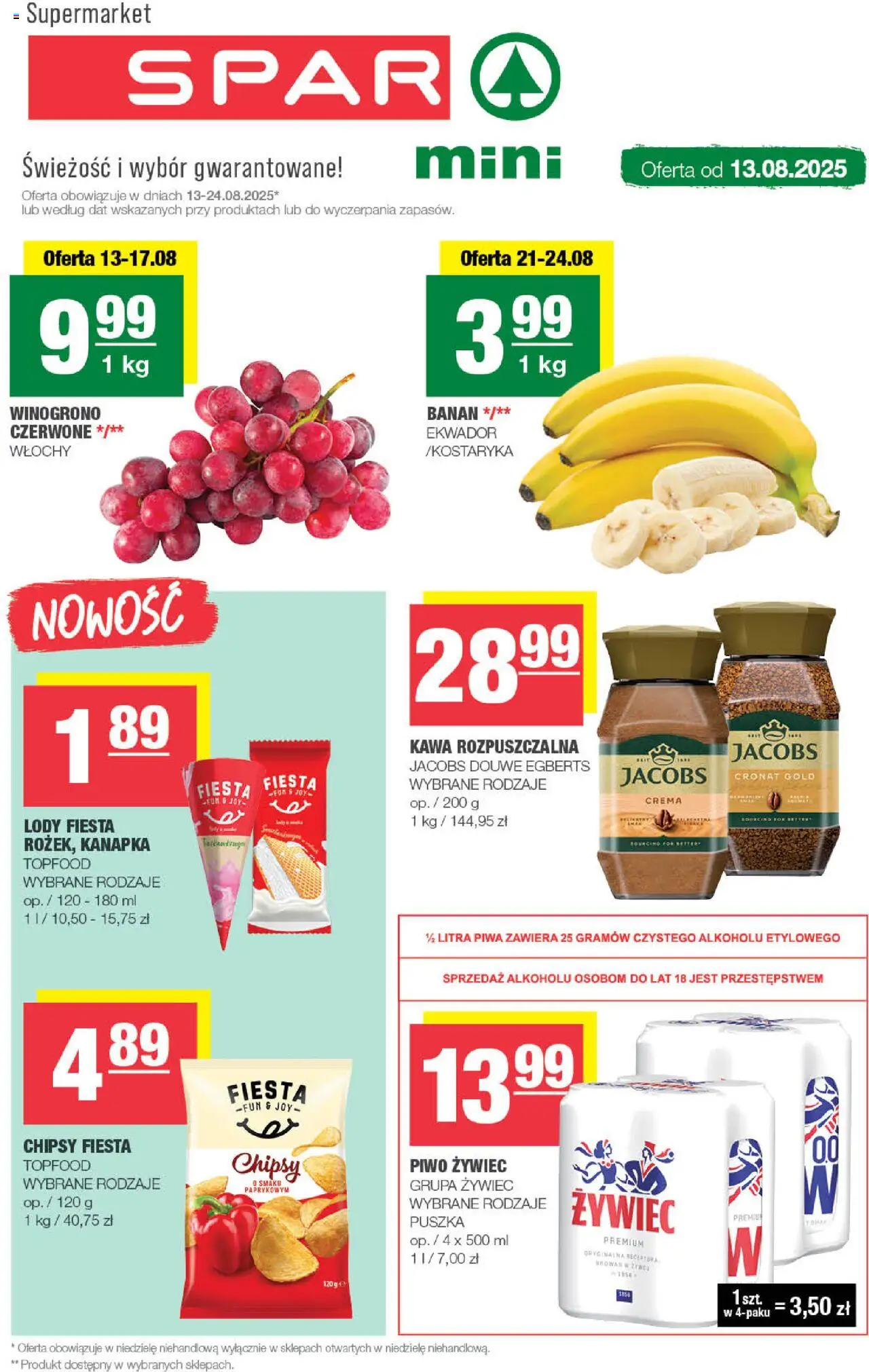 Spar Spar Mini od 13.08.2025 - Nowa Gazetka - Numer strony 1