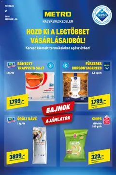 Metro - Élelmiszer és Szezonális katalógus 2026/02 megtekintése, amely érvényes 2026.02.01.-től