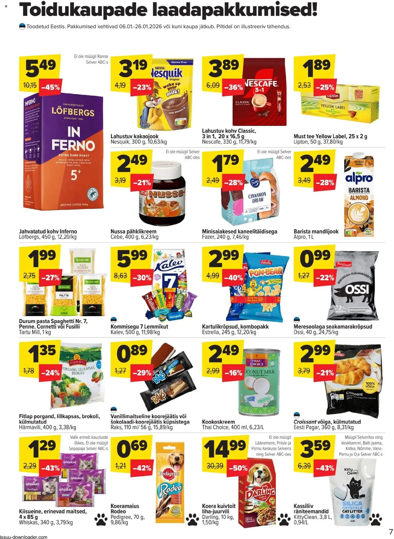 Selver kliendilehe eelvaade alates 2026.01.06