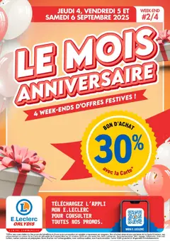 Prévisualisation de Catalogue le mois anniversaire du magasin E.Leclerc formulaire valide 04/09/2025