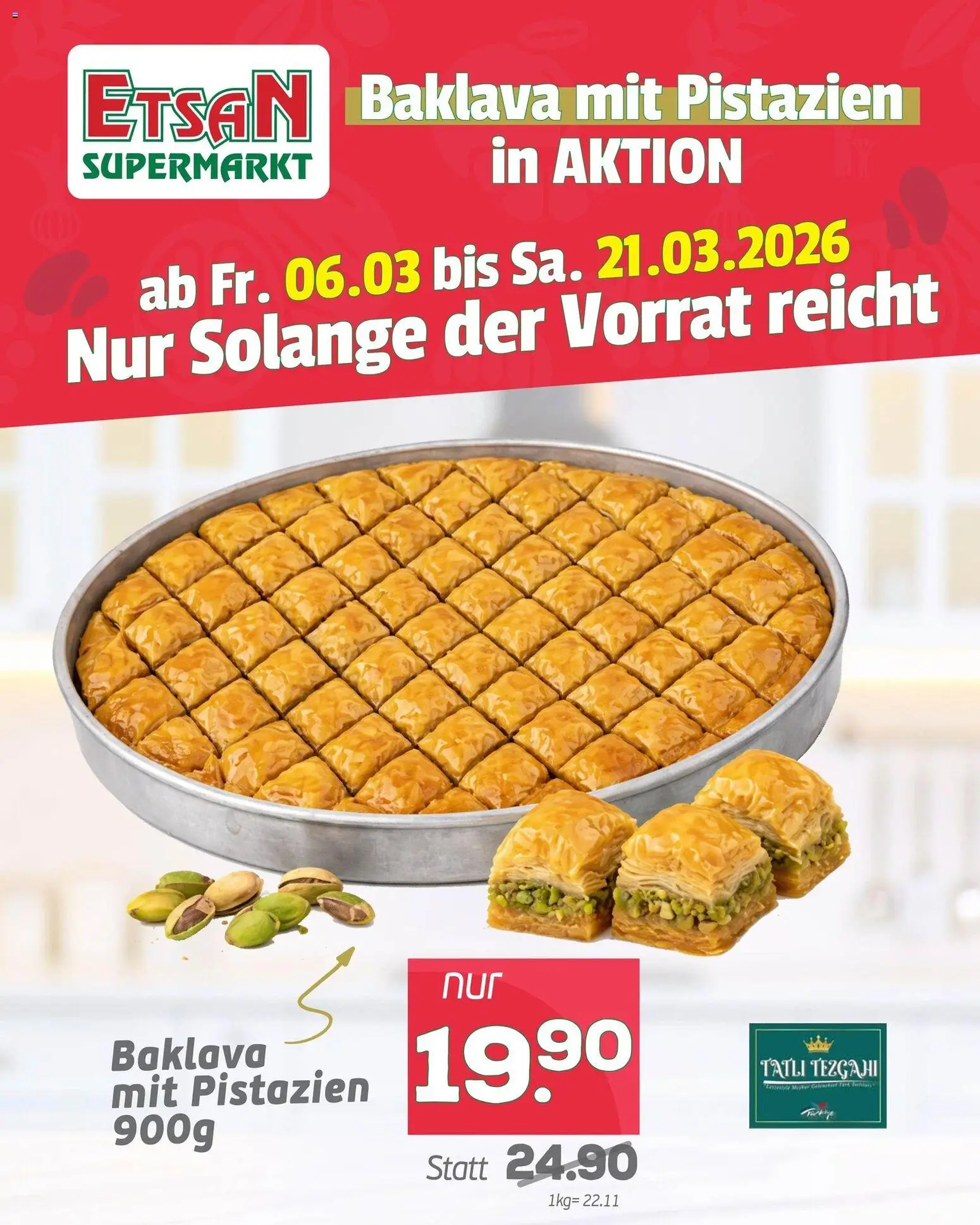 Vorschau der Angebote: ETSAN ETSAN Baklava mit Pistazien gültig ab 06.03.2026