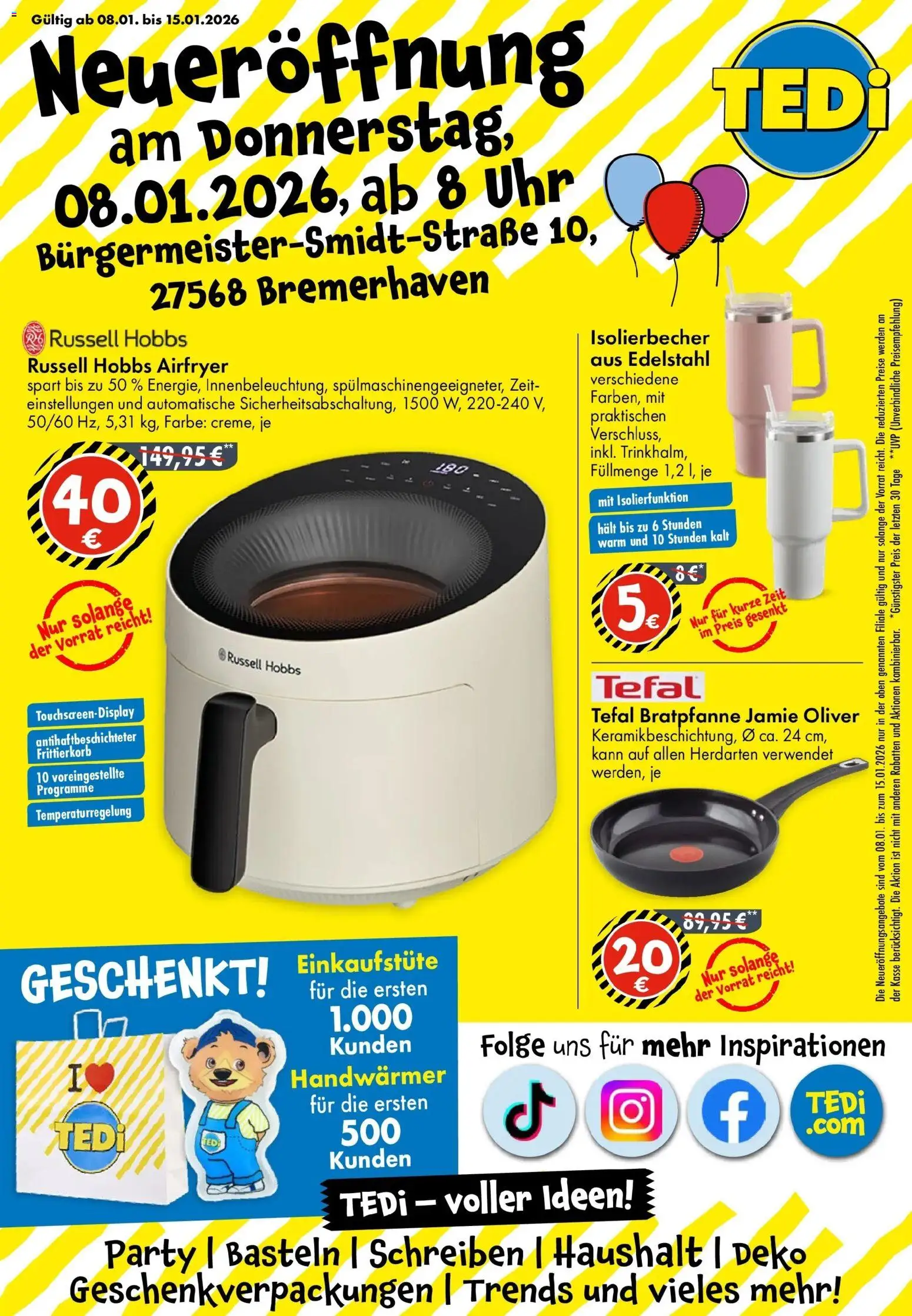 Vorschau von dem Prospekt des Geschäftes TEDi, gültig ab dem 08.01.2026 - Uhr