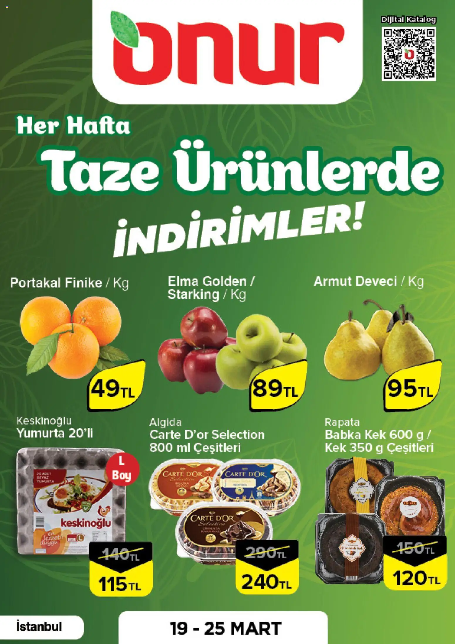 Onur Market Onur Market - Taze Ürünlerde İndirimler - İstanbul 19.03.2026 - Broşürünün önizlemesi